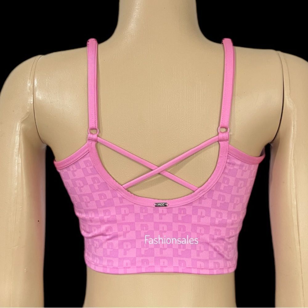 Victorias Secret Pink Active Ultimate Lined Padded Sports tank top bra pink S - Picture 7 of 7